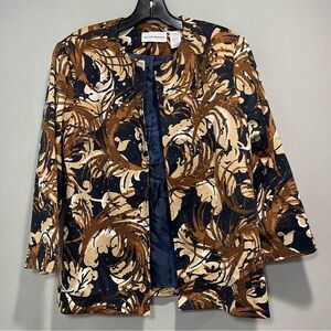 Alfred Dunner Brown, Black & Cream Jacket With Sequins size 10